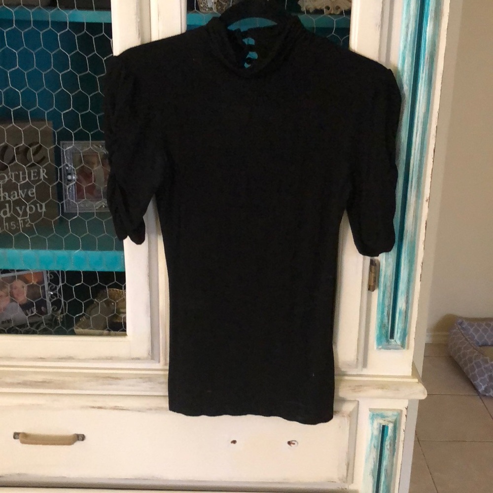 High collar black shirt